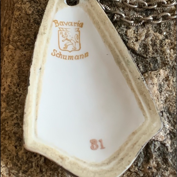 Bavaria Schumann Rare Vintage German Blue Flower Necklace Numbered Jewelry - Picture 7 of 8